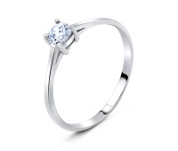 Silver Ring Little CZ Stone 4mm. CSR-150-4